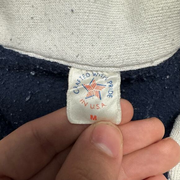 Military US Air Force 1987 Vintage White Navy Zip Up Sweater - Picture 3 of 8